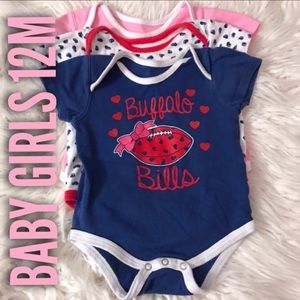 BABY GIRLS 12M NFL Buffalo Bills Onesie Set